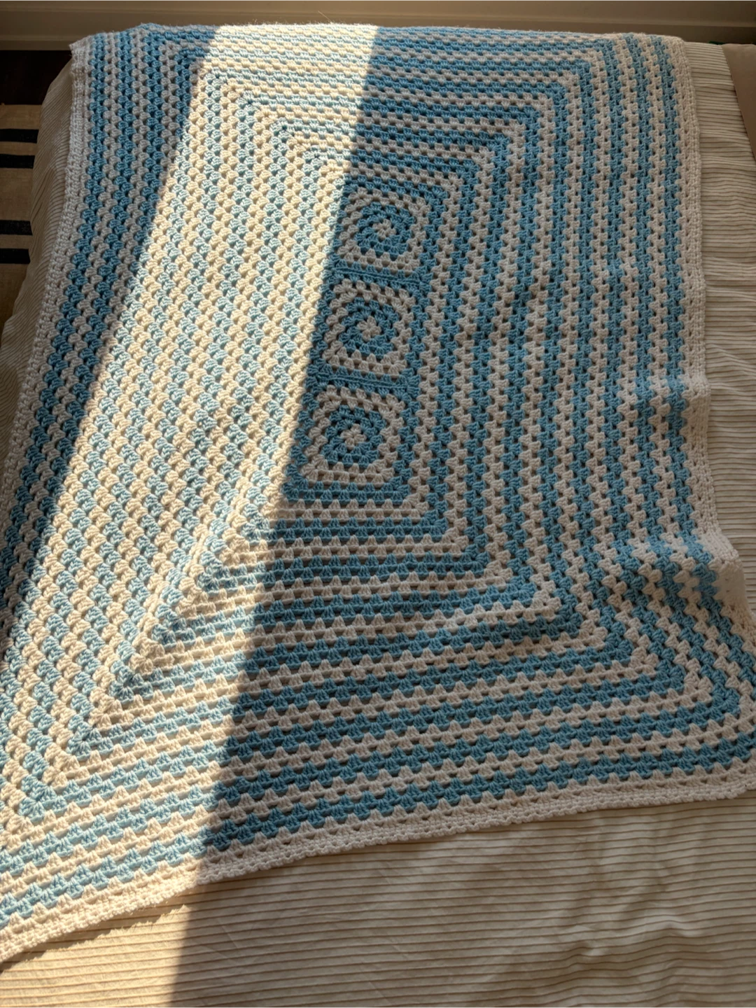 Handmade Crochet Blanket (55” x 38”)