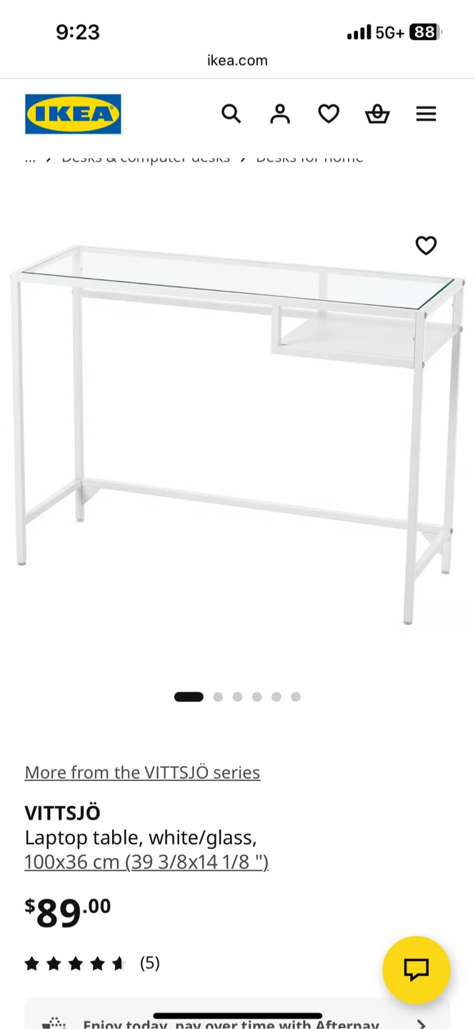 IKEA VITTSJÖ Laptop/Console Table - White/Glass - photo 4