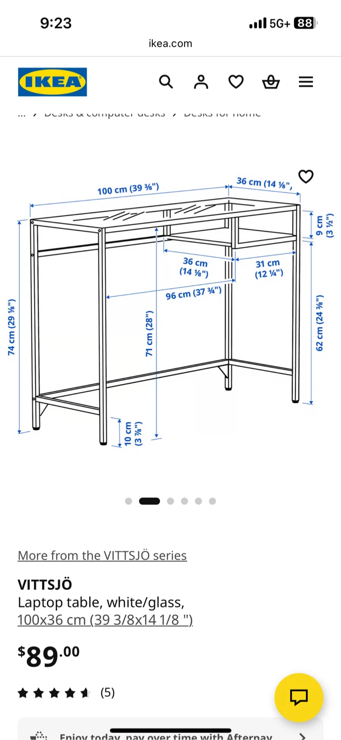 IKEA VITTSJÖ Laptop/Console Table - White/Glass - photo 3