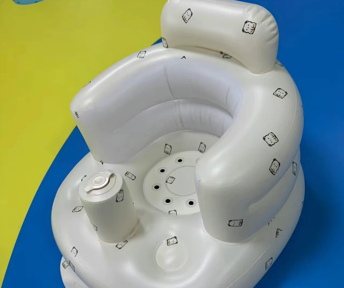 Inflatable Baby Seat with Bear Pattern