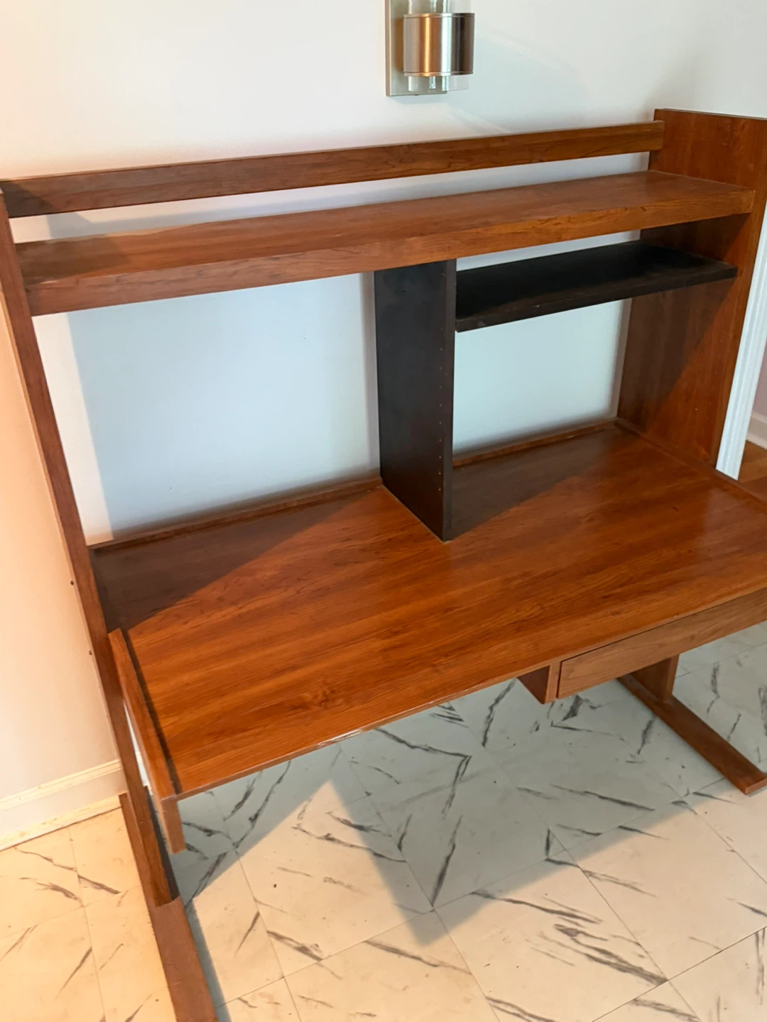 Wooden Desk with Shelving - photo 3