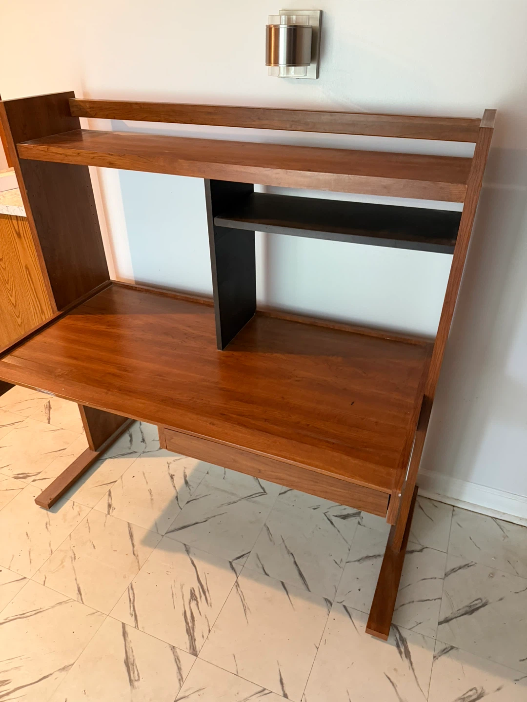 Wooden Desk with Shelving - photo 4