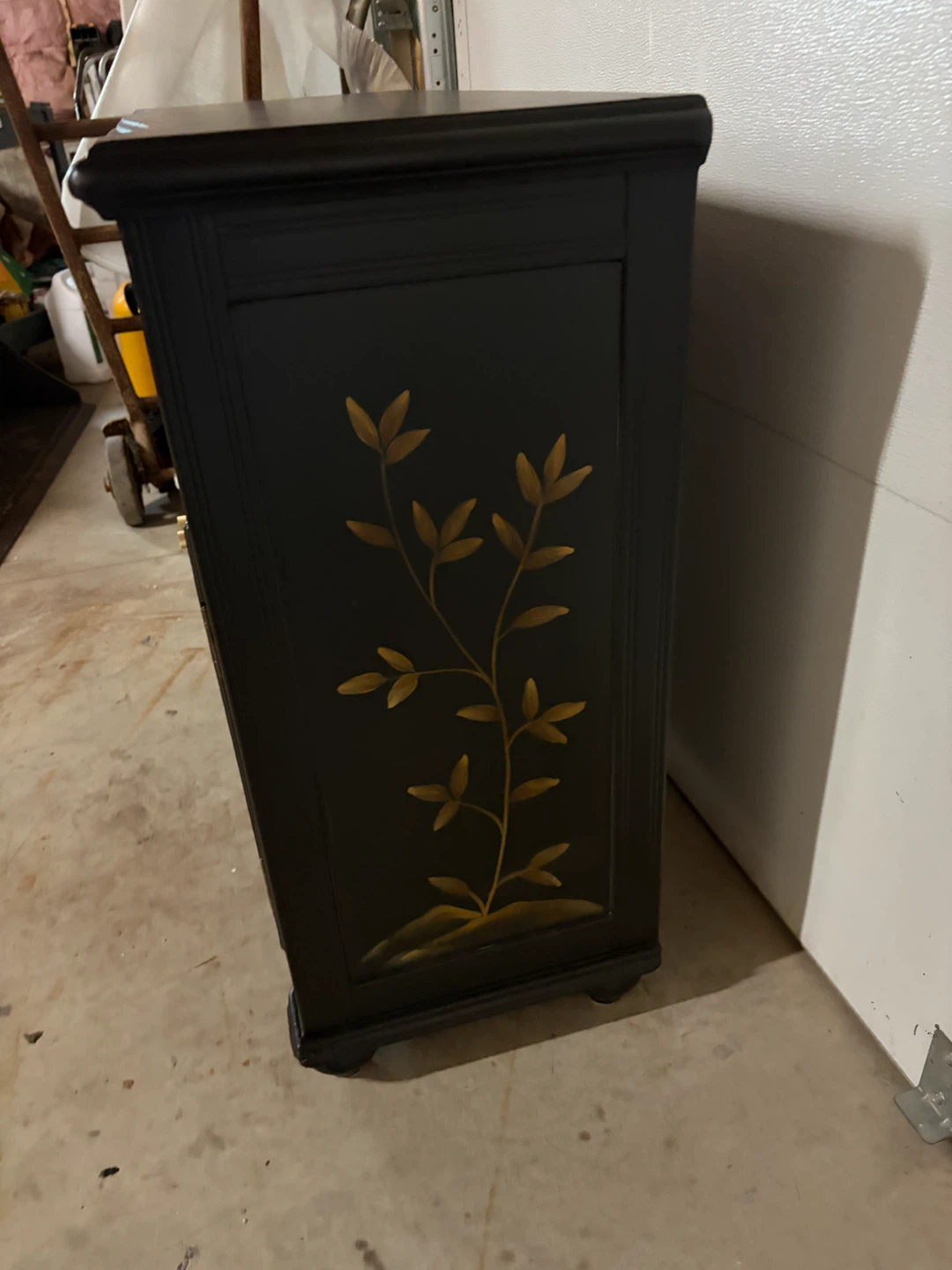 Black Accent Cabinet with Floral Design - photo 5