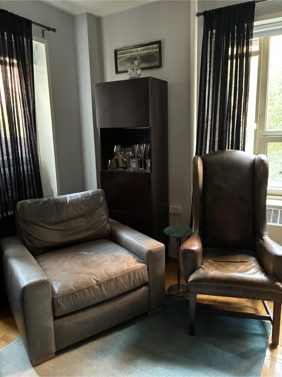 Restoration Hardware gray leather armchaor - photo 2
