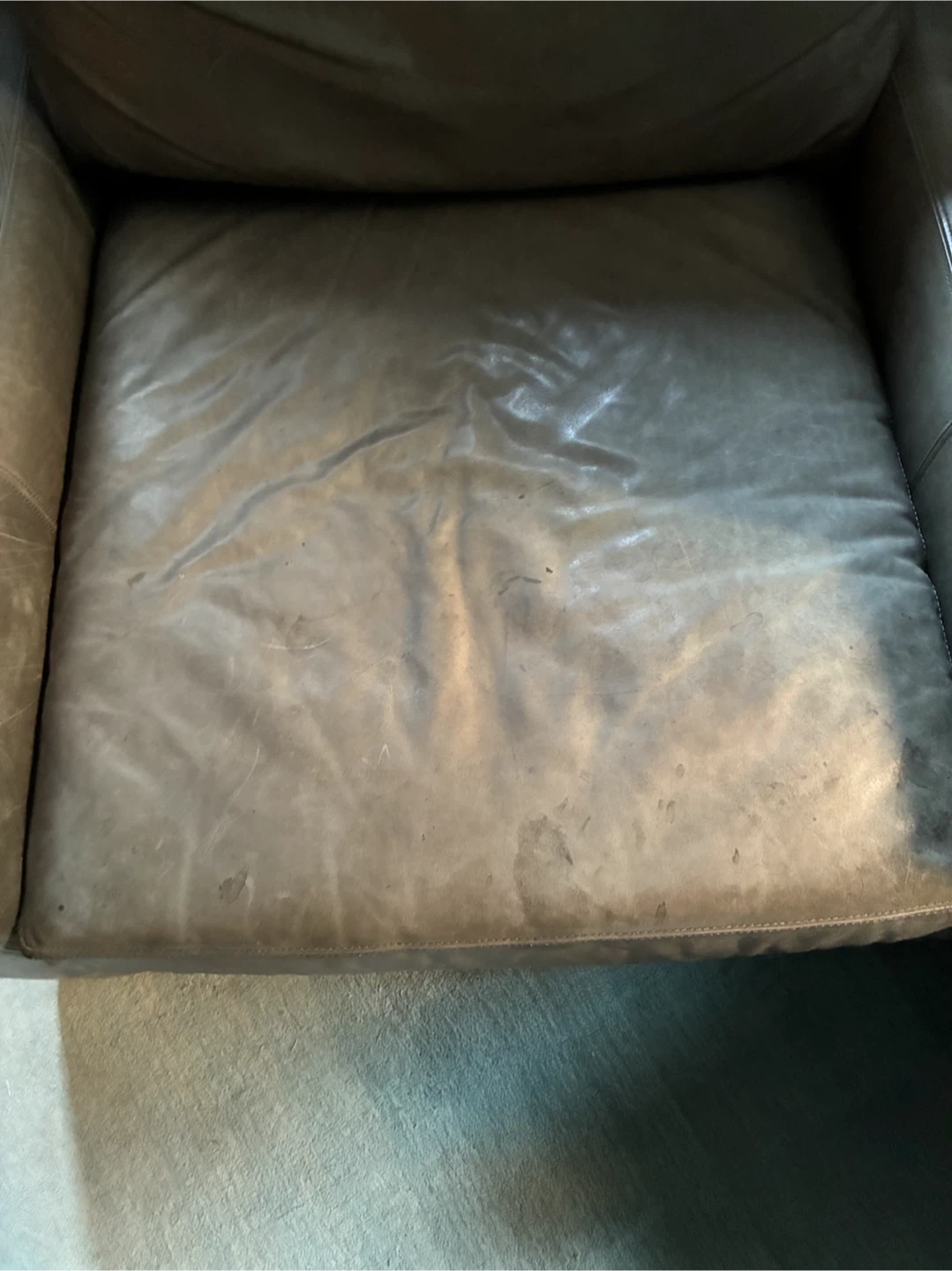 Restoration Hardware gray leather armchaor - photo 5
