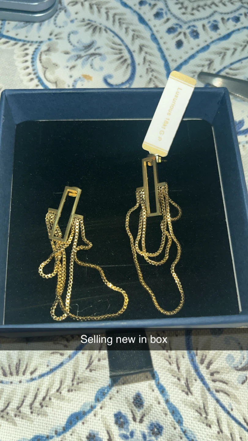 Gold Tone Drop Earrings - 18K GP