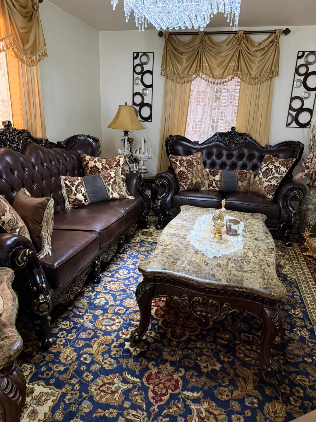Ornate Chesterfield Style Sofa Set