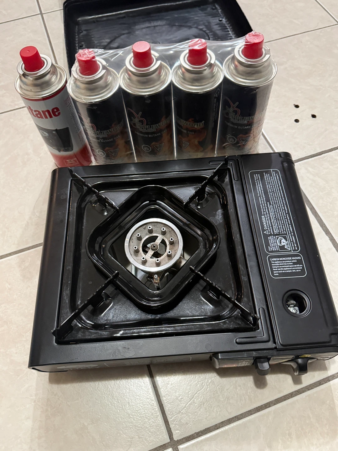 SLIKEY Portable Camping Stove with 5 Butane Fuel Canisters