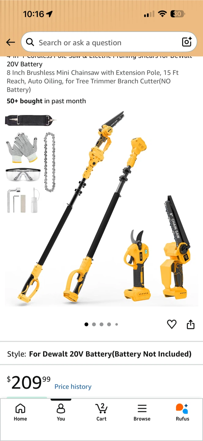 8 Inch Brushless Mini Chainsaw with Extension Pole