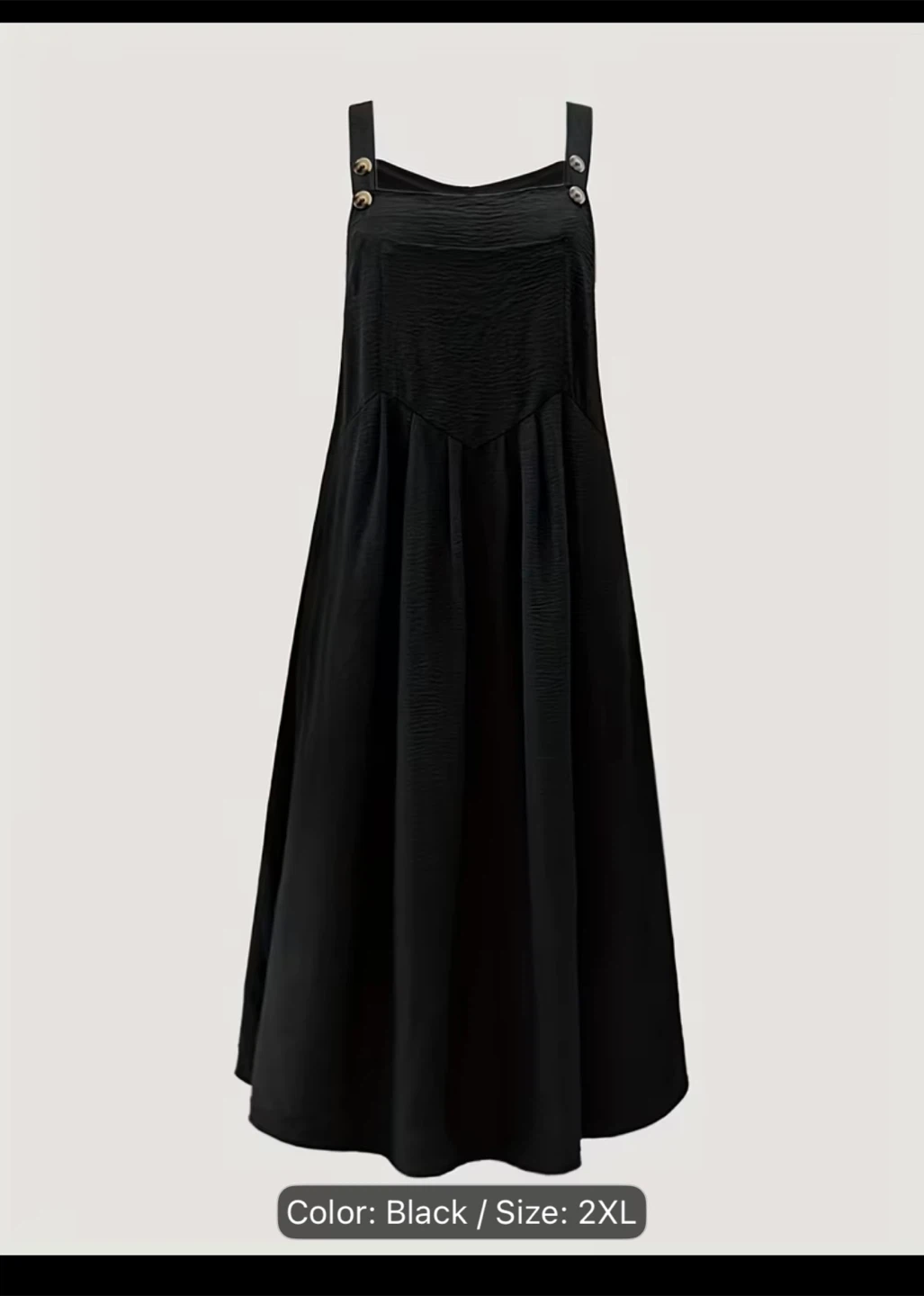Black Overall Maxi Dress - Size 2XL - photo 2