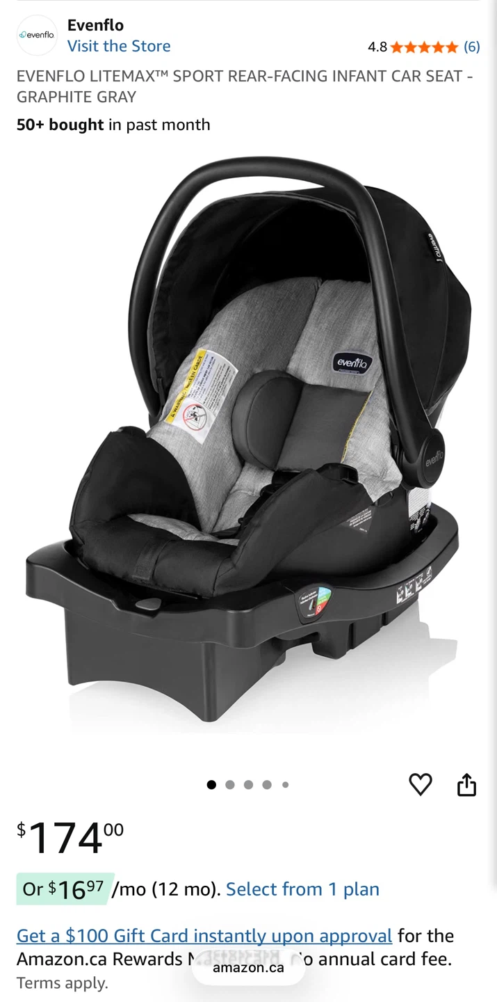 Evenflo LiteMax 35/SafeMax Infant Car Seat w Base + insert - photo 2