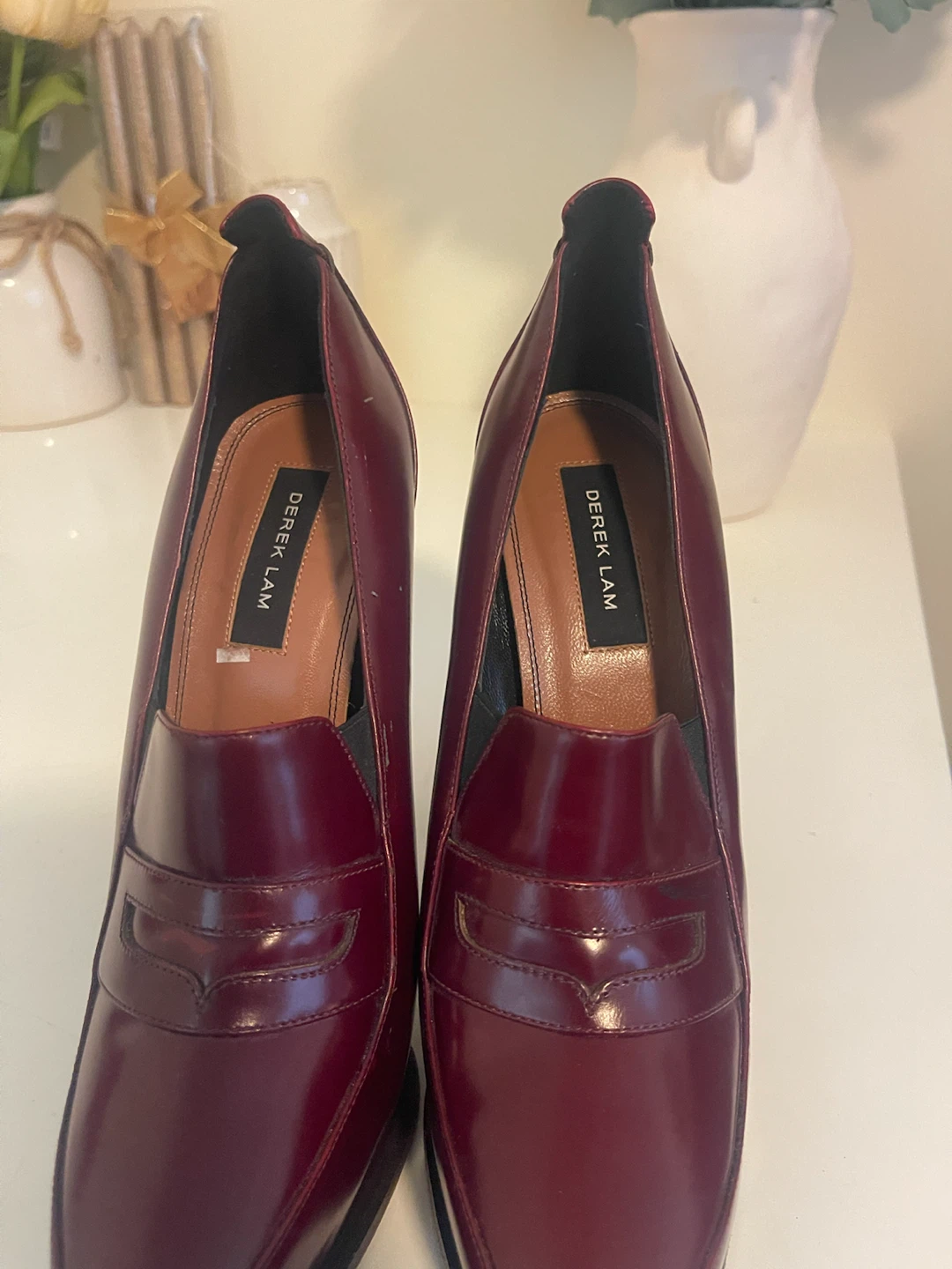 Derek Lam Women's Burgundy Heeled Loafers Size 6.5