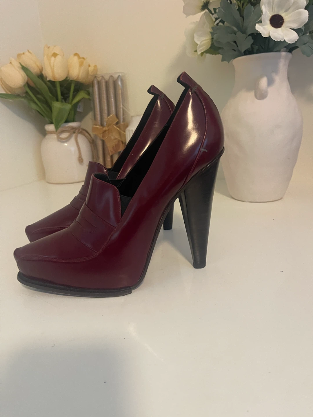 Derek Lam Women's Burgundy Heeled Loafers Size 6.5 - photo 2