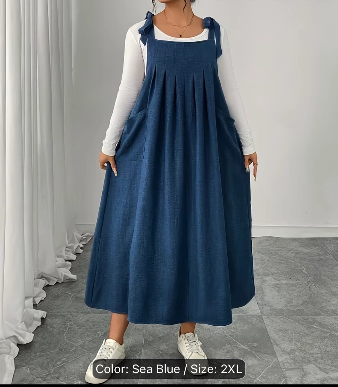 Blue Pinafore Dress - Size 2XL