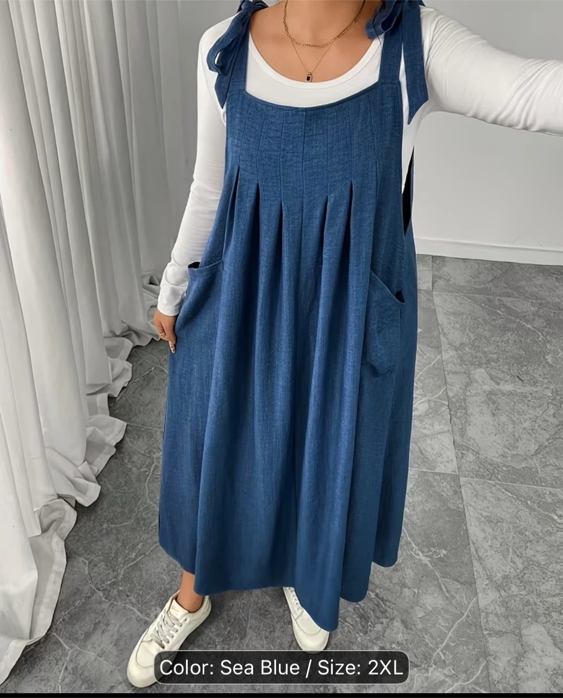 Blue Pinafore Dress - Size 2XL - photo 3