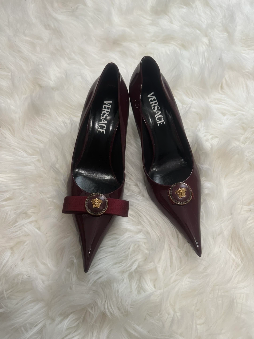 Versace Patent Leather Heels with Medusa Accent
