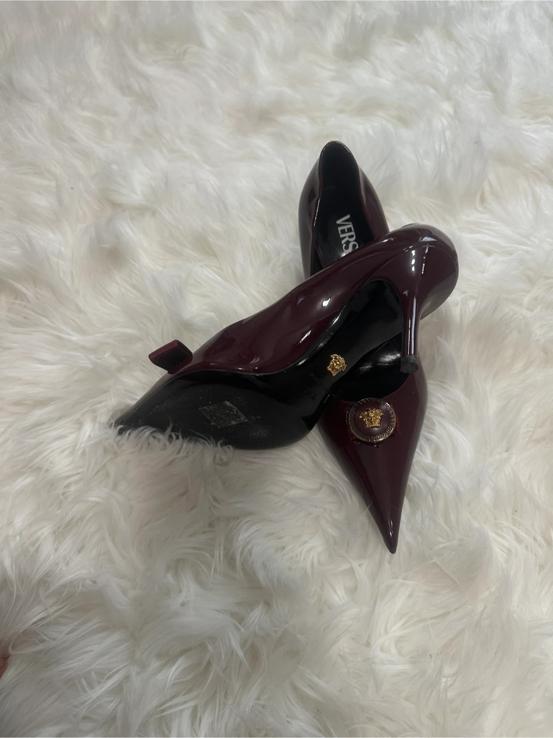 Versace Patent Leather Heels with Medusa Accent - photo 2