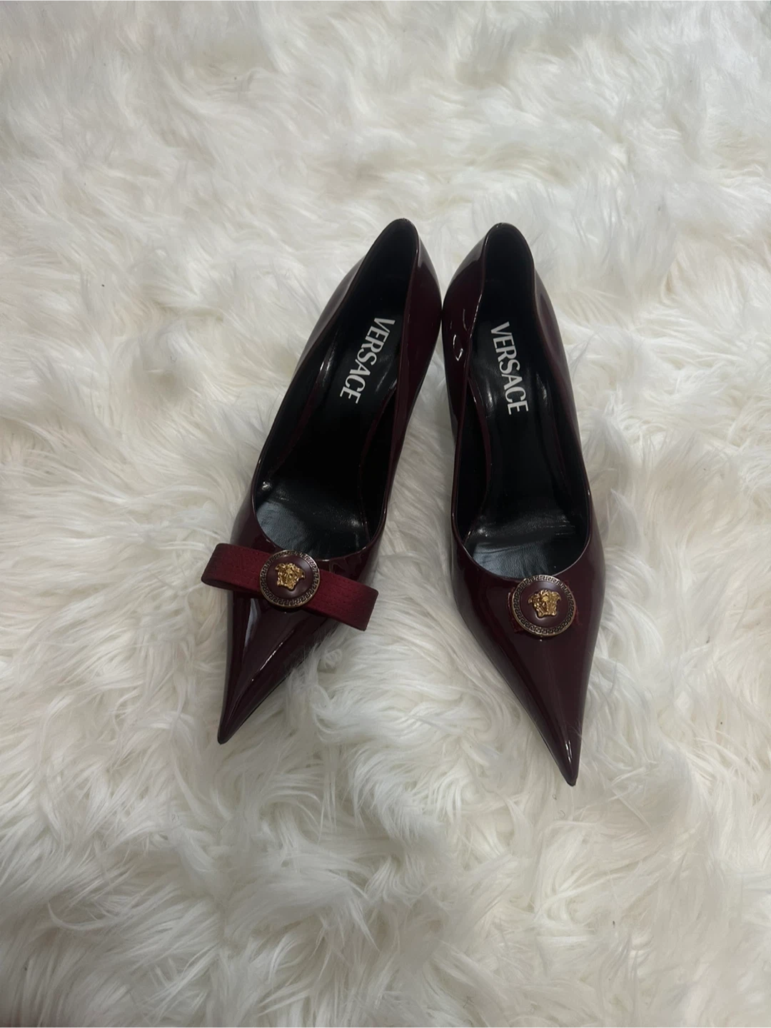 Versace Patent Leather Heels with Medusa Accent - photo 4