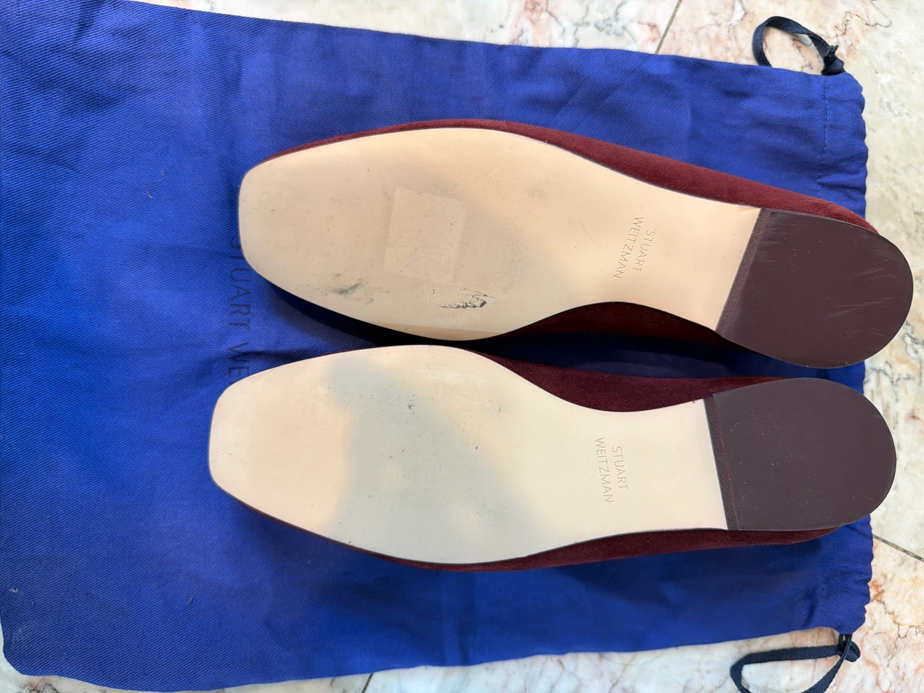 Stuart Weitzman Burgundy Suede Loafers - photo 3