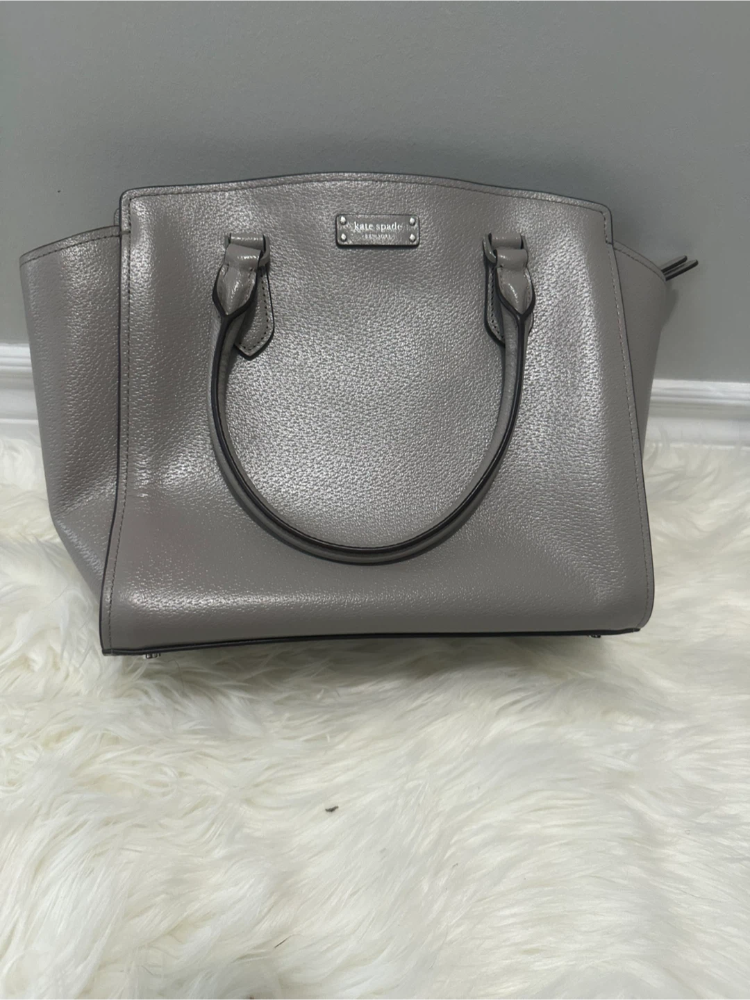 Kate Spade Grey Leather Tote Bag