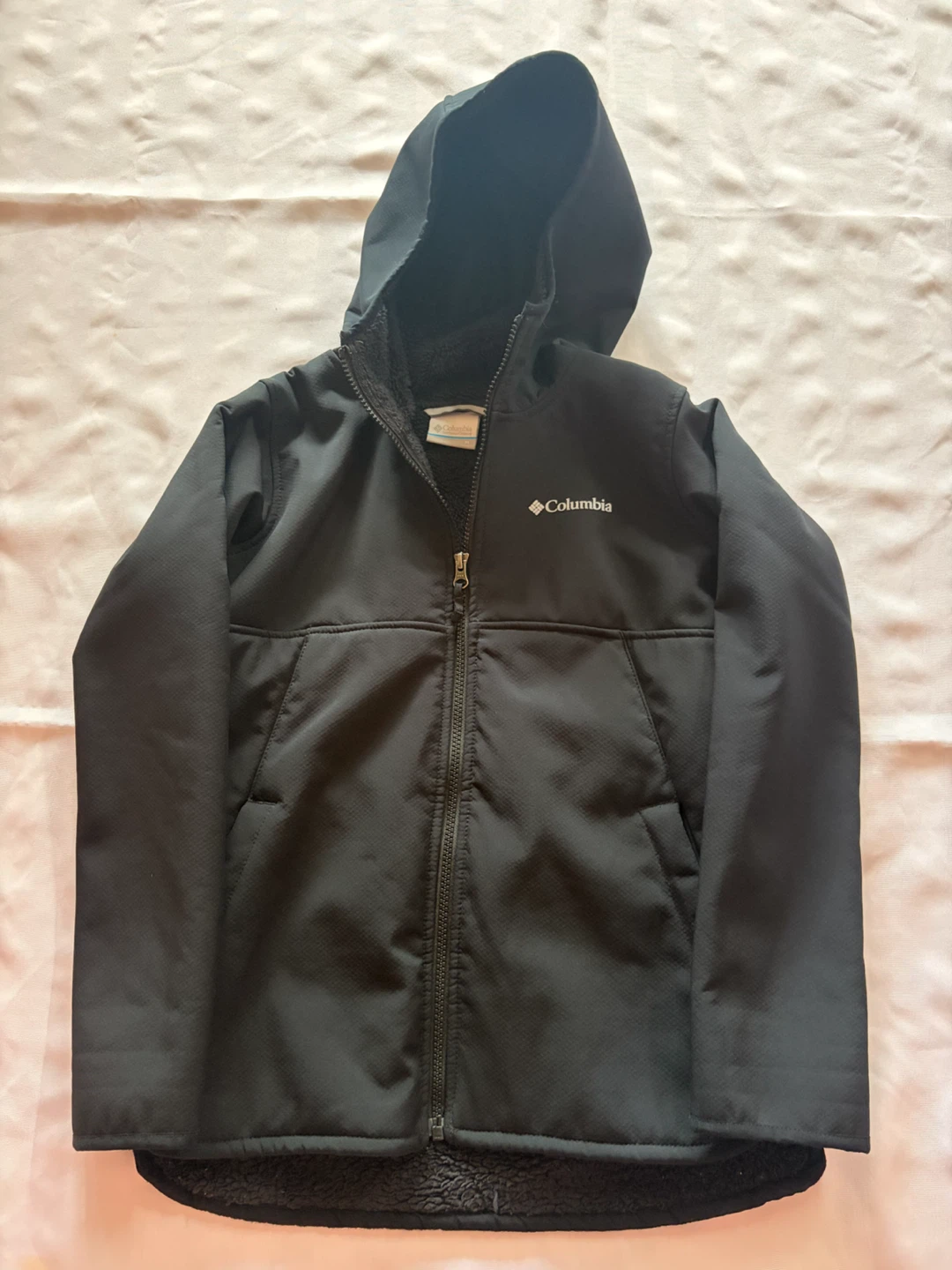 Girls Columbia Black Fleece Lined Hooded Jacket