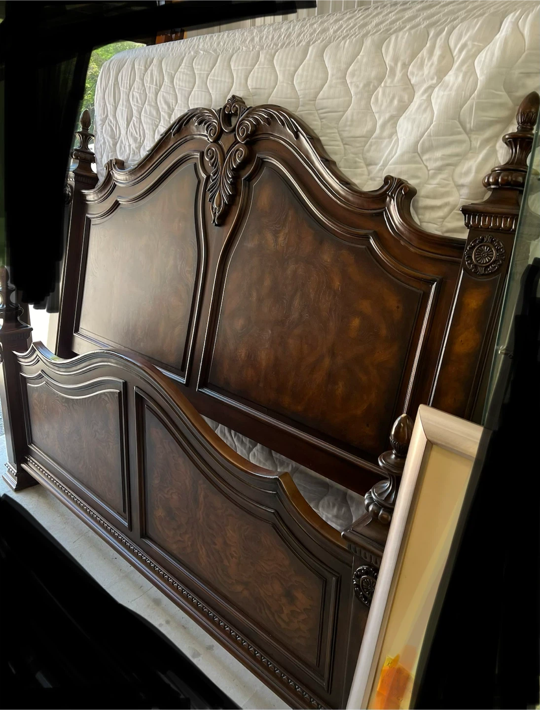 King size Ornate Wood and Marble Bedroom Set - photo 2