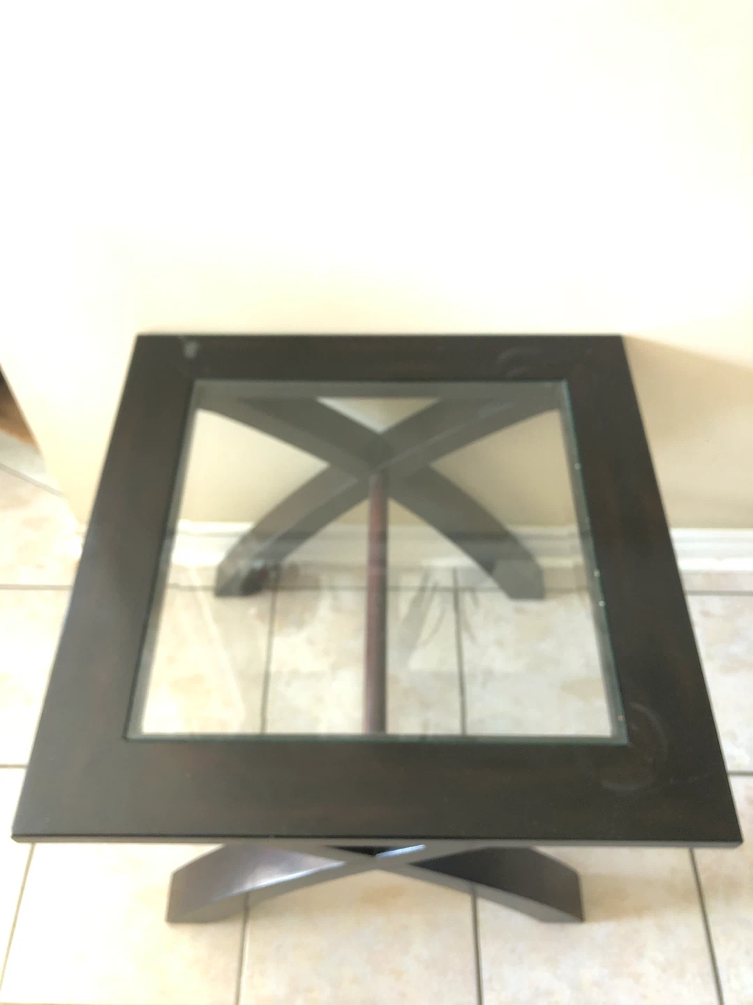 Dark Wood and Glass Side Table - photo 4