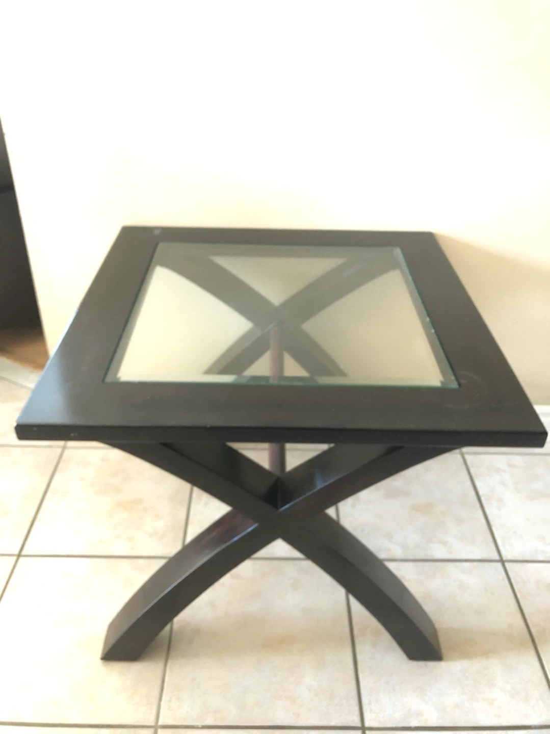 Dark Wood and Glass Side Table - photo 5