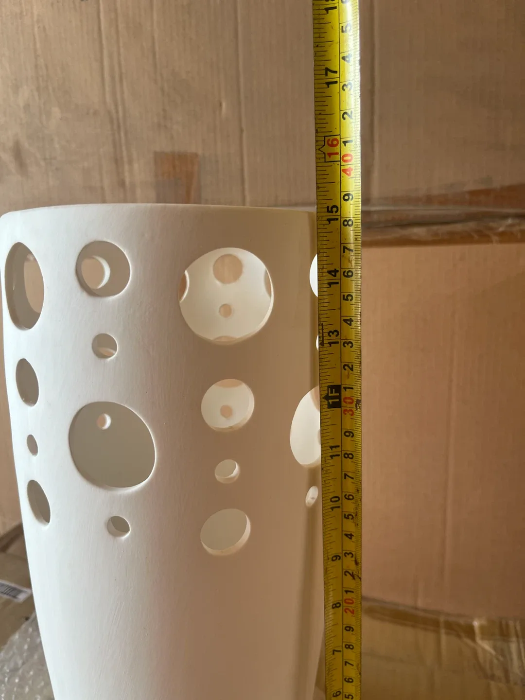 White Ceramic Decorative Vase with Cutouts $15 each or 2 for $20 - photo 3