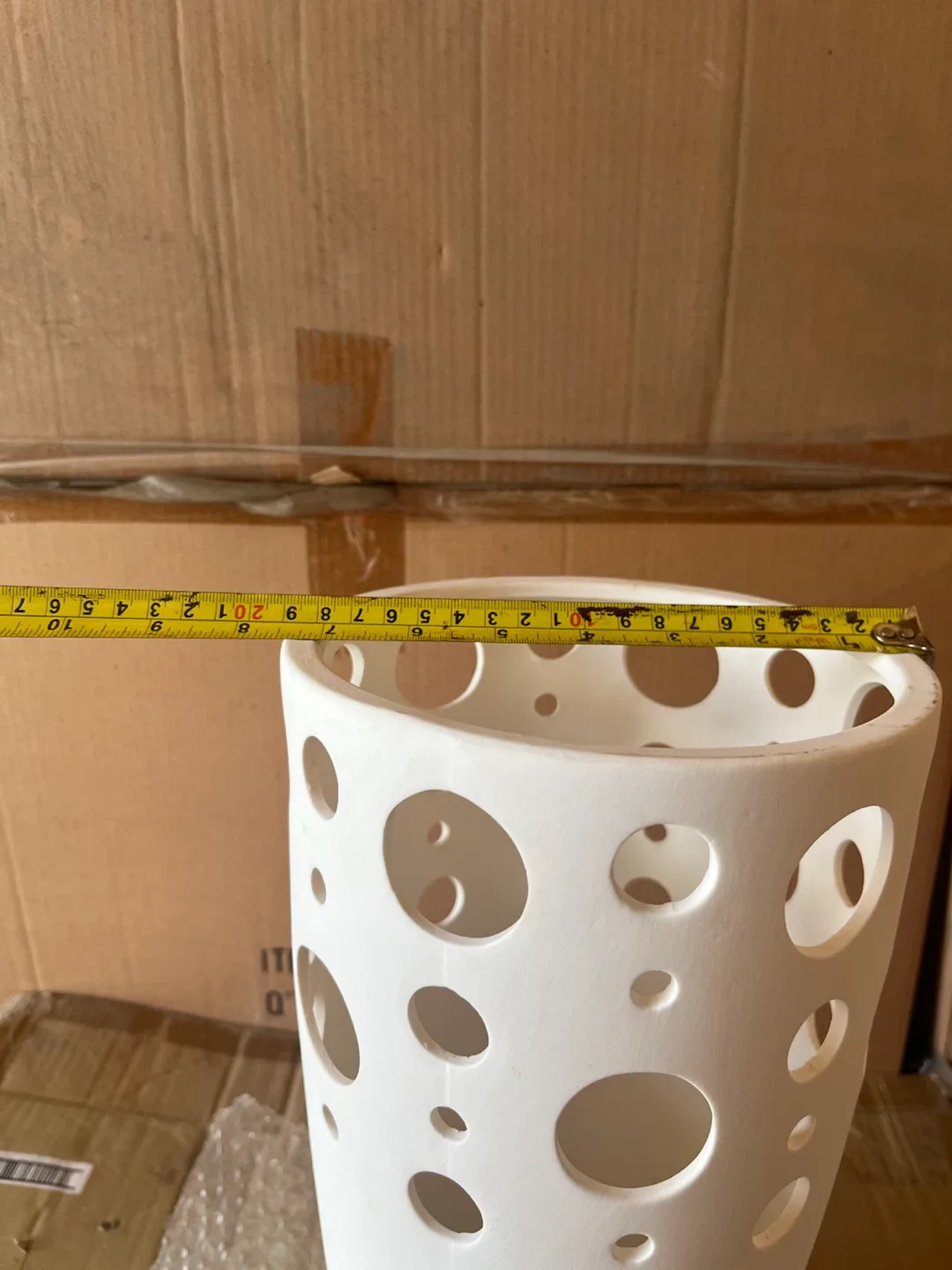 White Ceramic Decorative Vase with Cutouts $15 each or 2 for $20 - photo 4
