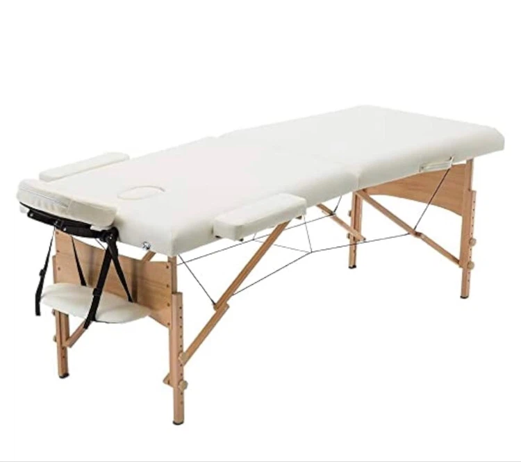 White Portable Massage Table with Face Cradle