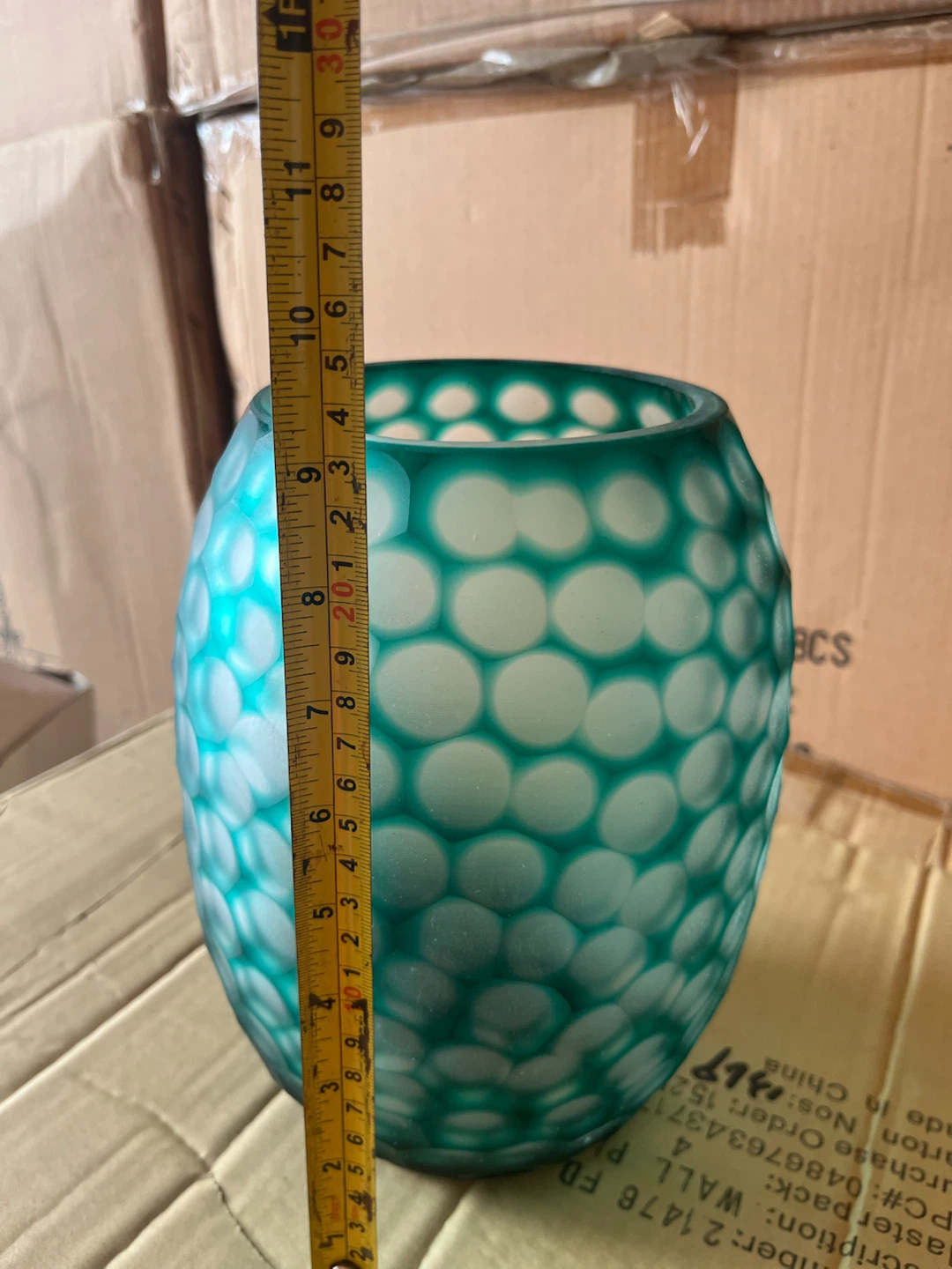 Teal and White Bubble Glass Vase  $10 each or 2 for $15 - photo 2