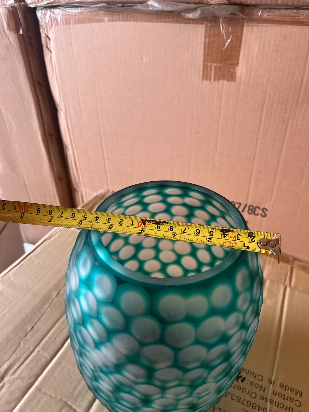 Teal and White Bubble Glass Vase  $10 each or 2 for $15 - photo 3