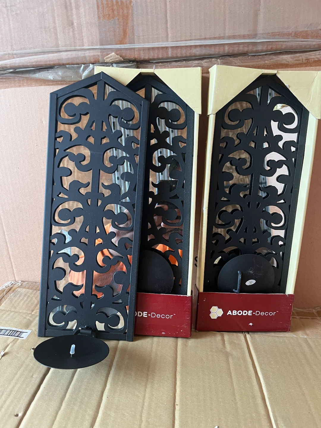 ABODE-Decor Black Metal Candle Sconce $8 each 4 for $20 - photo 2
