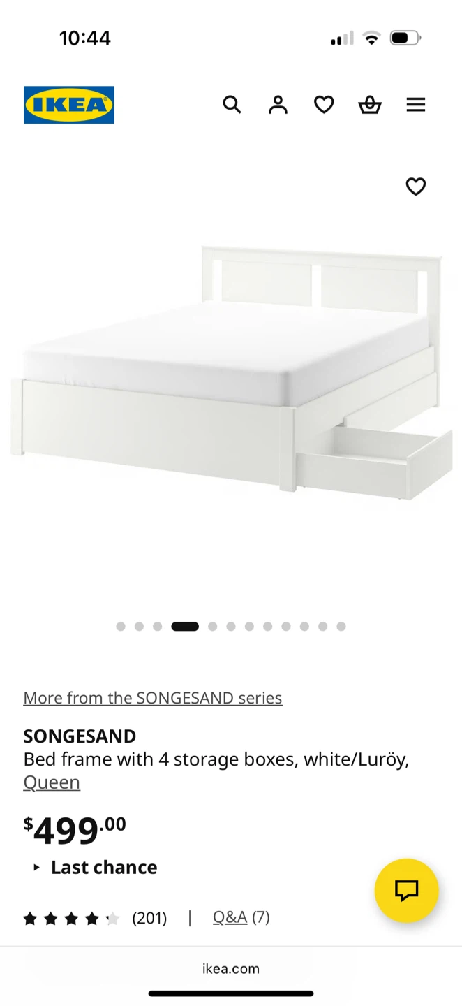IKEA SONGESAND - Queen White Bed Frame with Drawers - photo 4