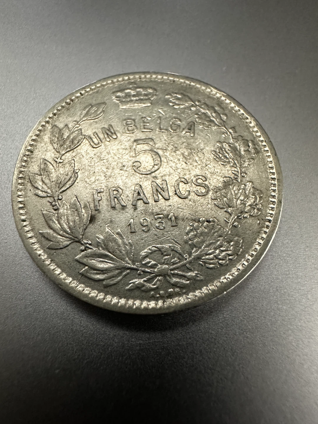 1931 Belgium 5 Francs Coin - Albert I