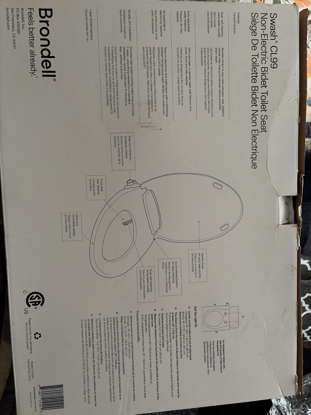 Brondell Swash CL99 Non-Electric Bidet Toilet Seat - photo 2