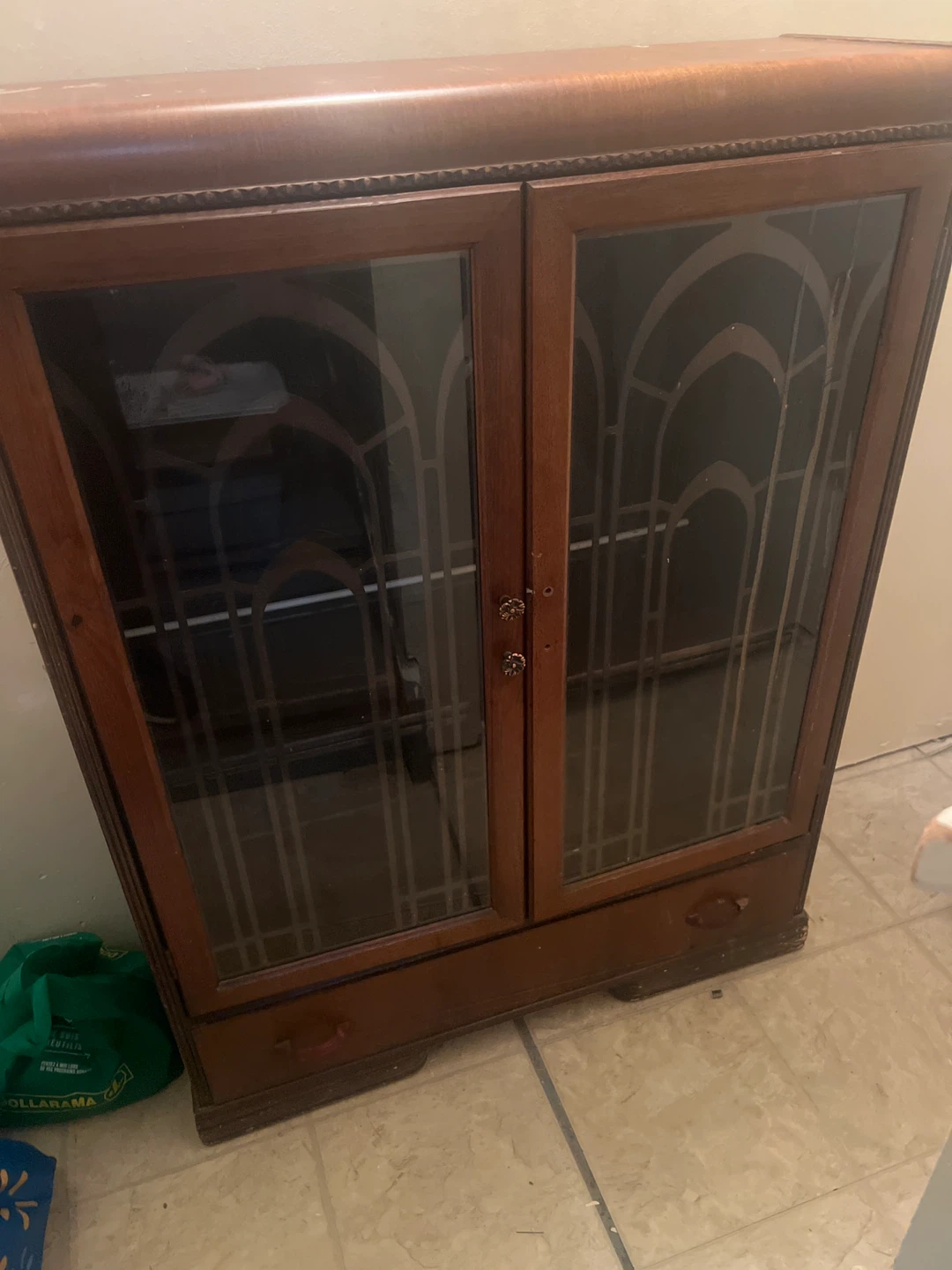 Vintage China Cabinet with Glass Doors - photo 4