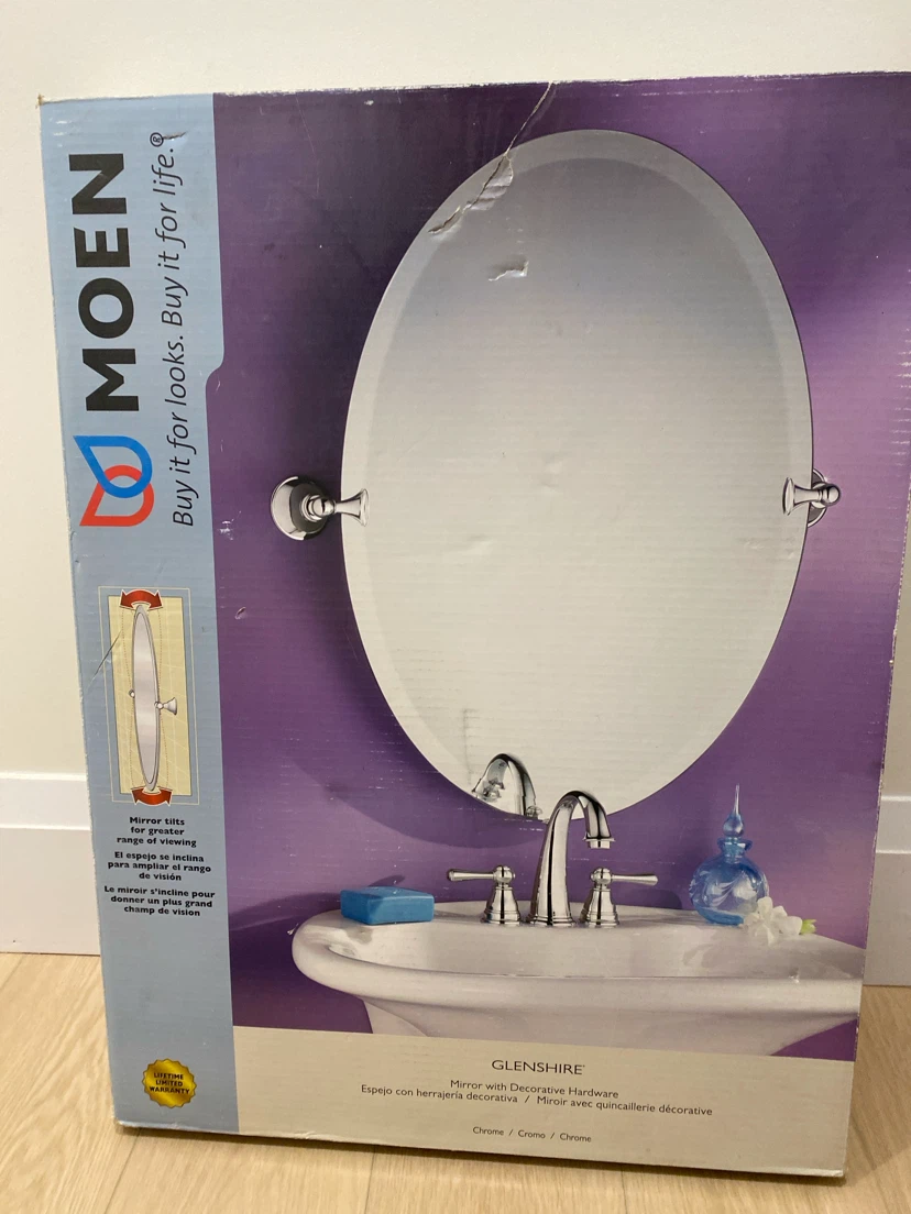 MOEN Glenshire Oval Mirror with Decorative Hardware