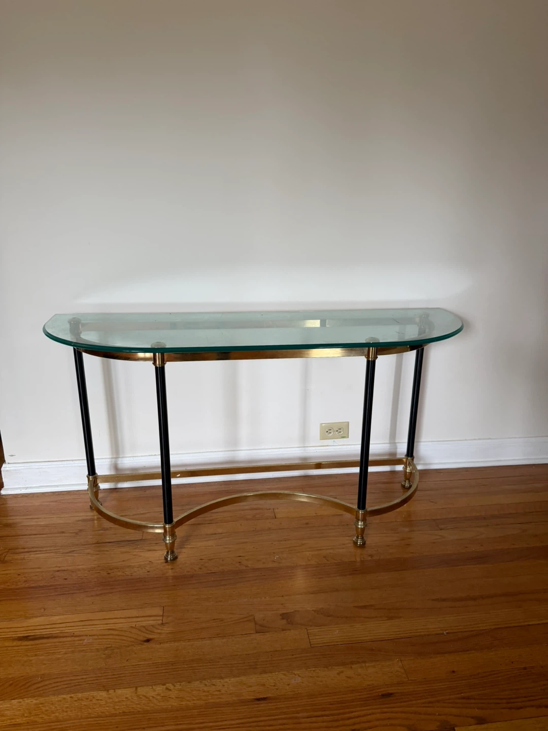 Glass and Brass Console Table