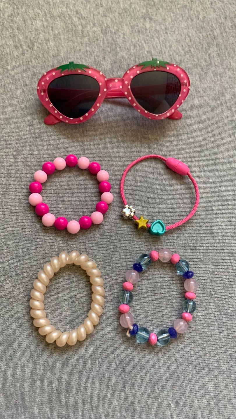 Girls Accessory Lot - Strawberry Sunglasses & Bracelets