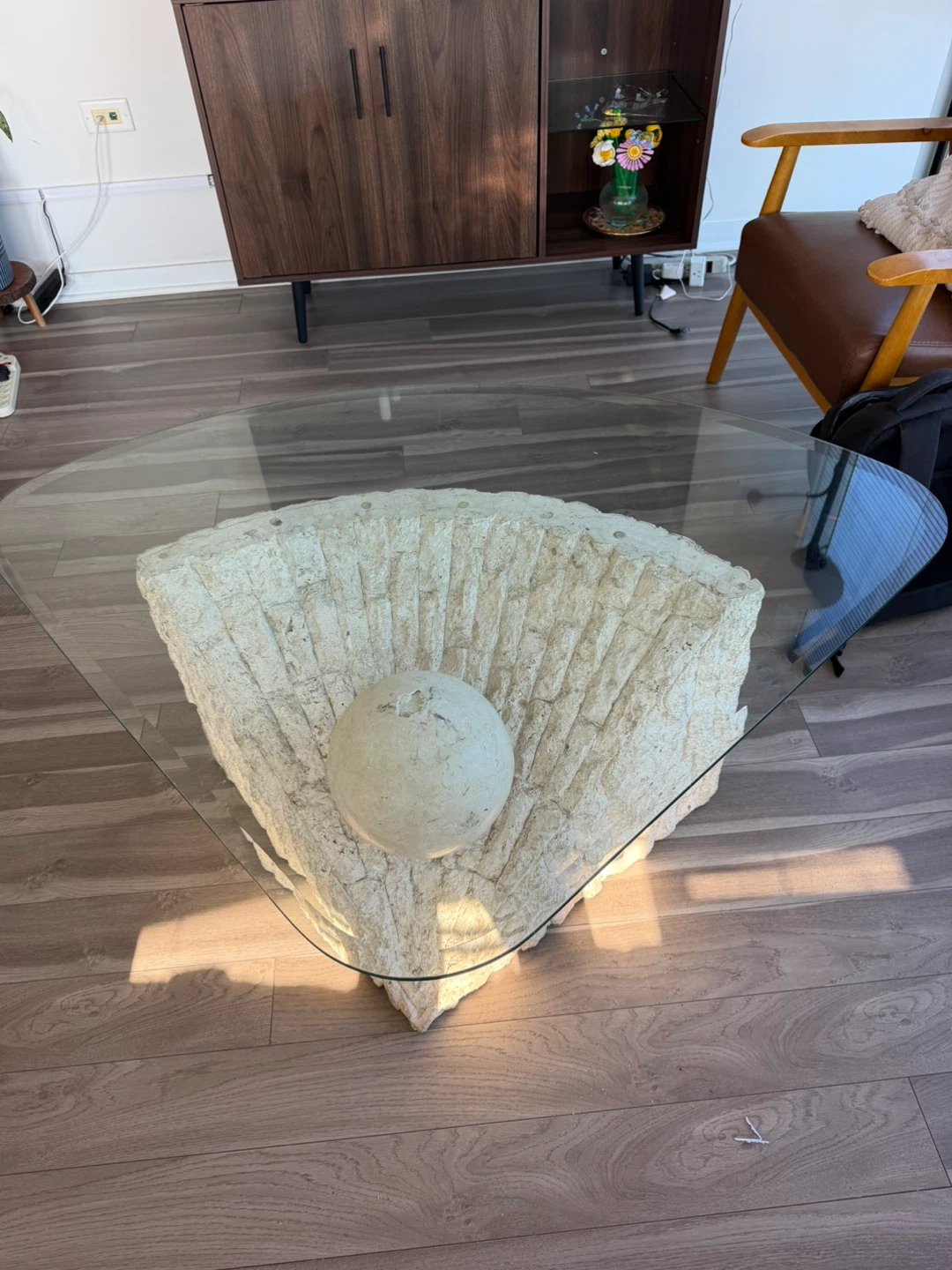 Glass Top Coffee Table with Sculptural Base - photo 4
