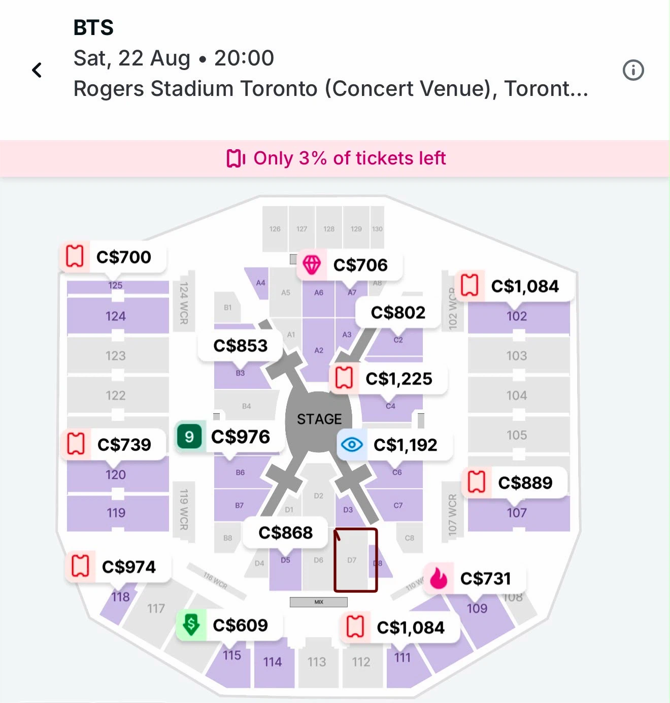 2 x  BTS World Tour 'Arirang' Concert Tickets - Toronto - photo 2