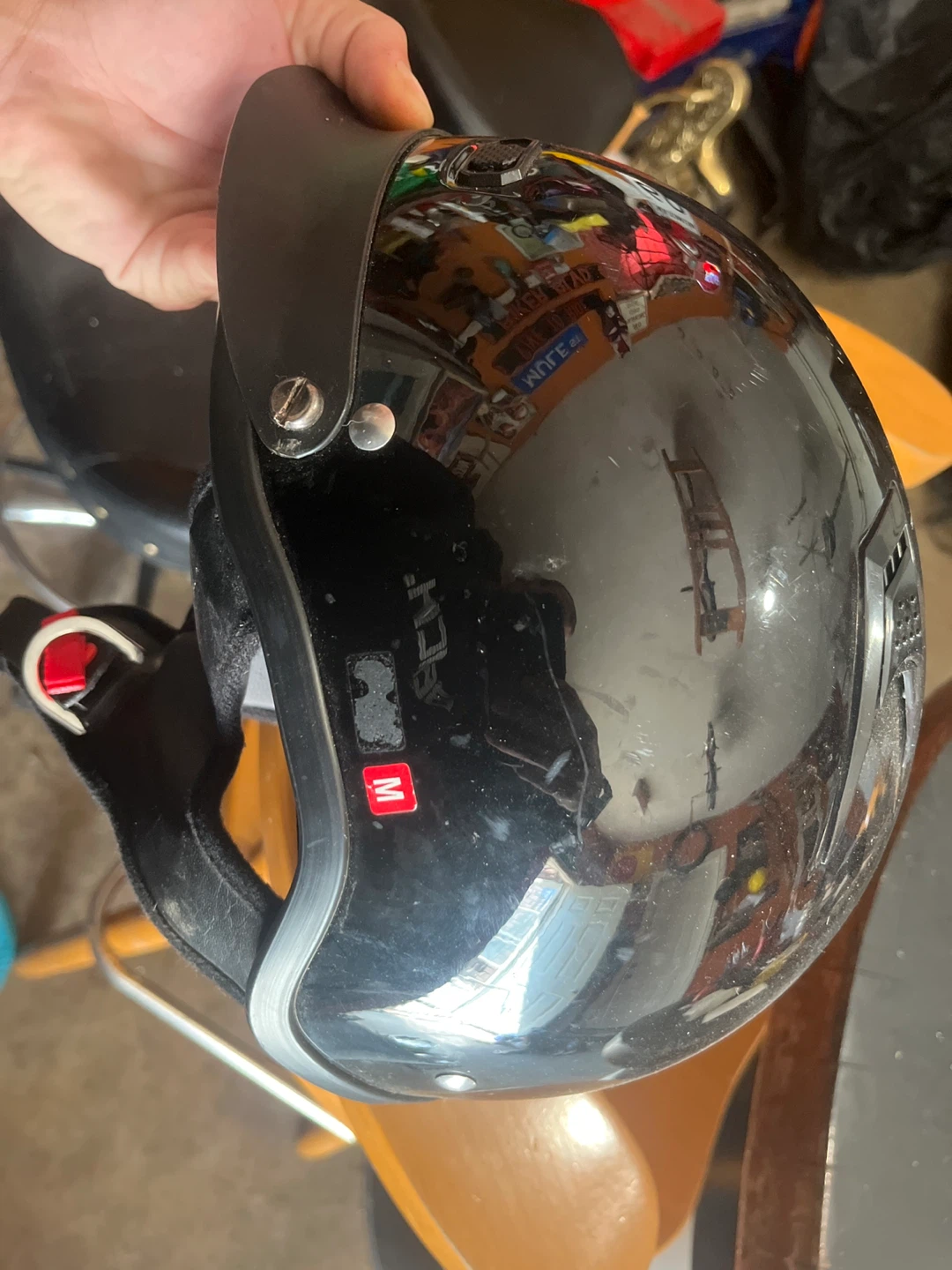 Black Motorcycle Helmet - Size M