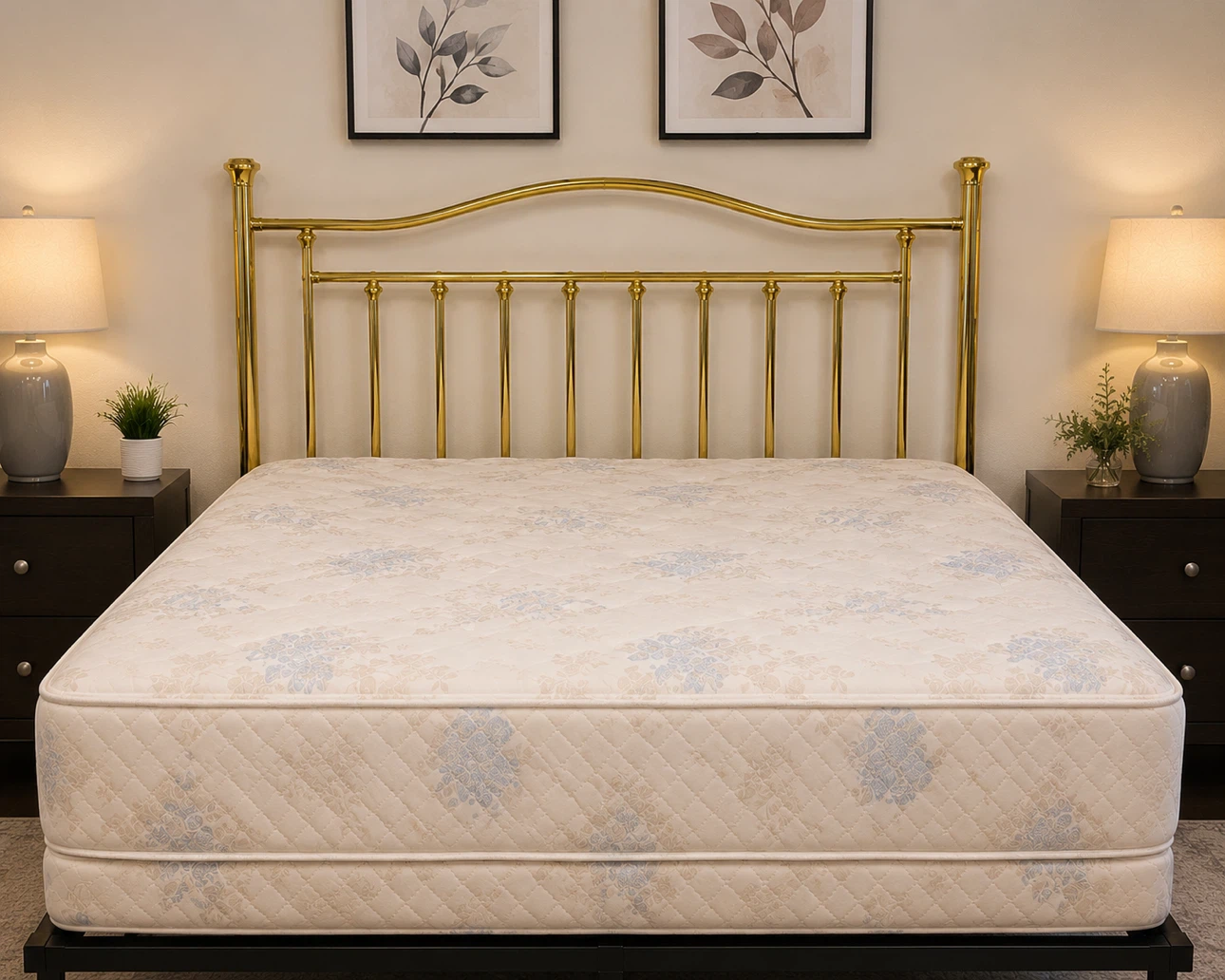 QUEEN SIZE Gold Metal Headboard with Mattress – Complete Bed Set - photo 4