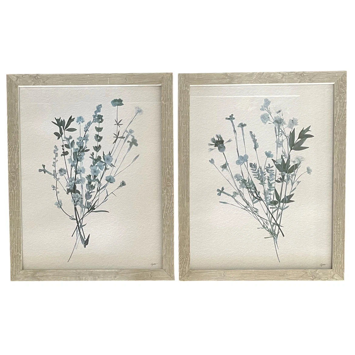 Lovely Pair of "Pressed Flowers" Prints