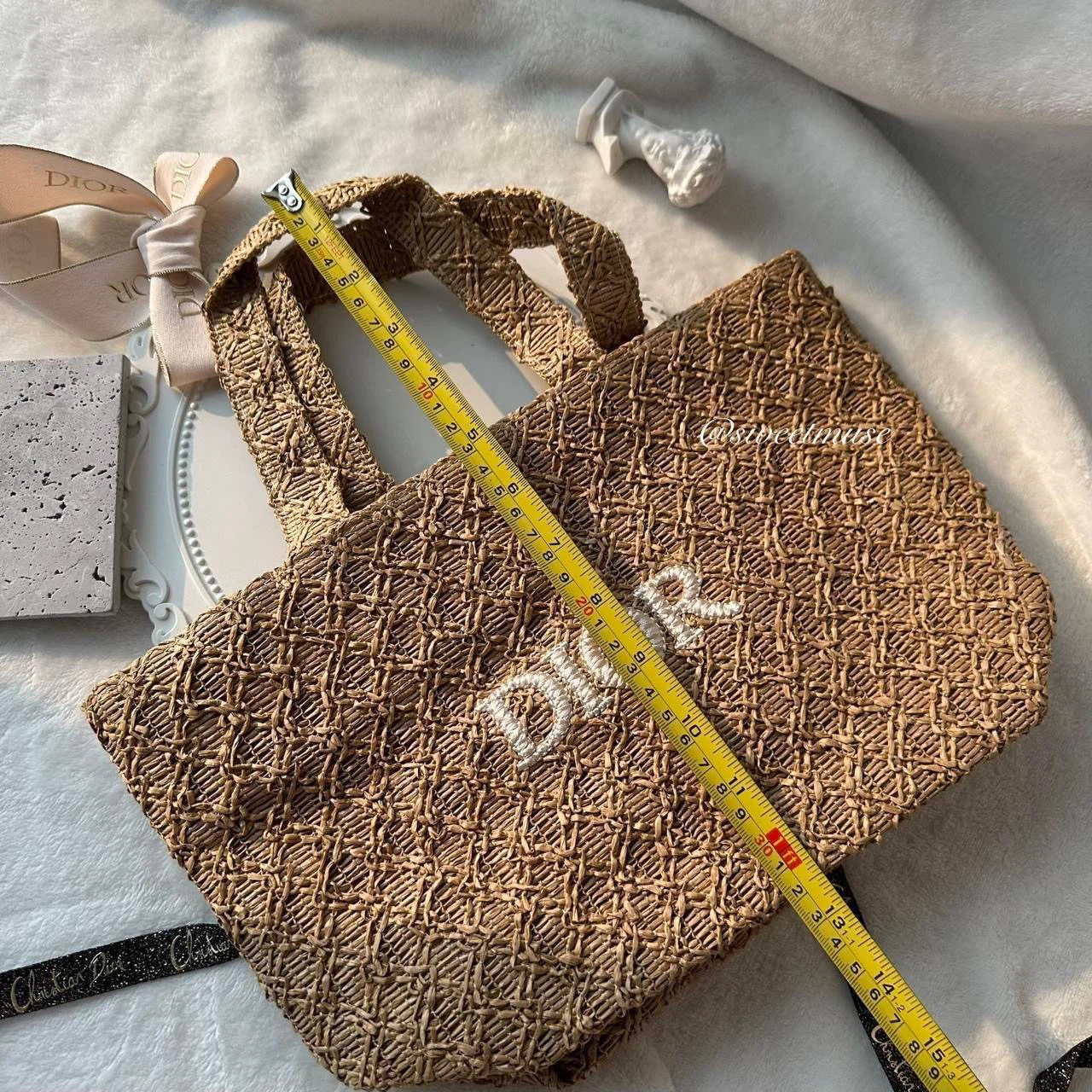 Dior Raffia mini Tote Bag Authentic Dior beauty - photo 2