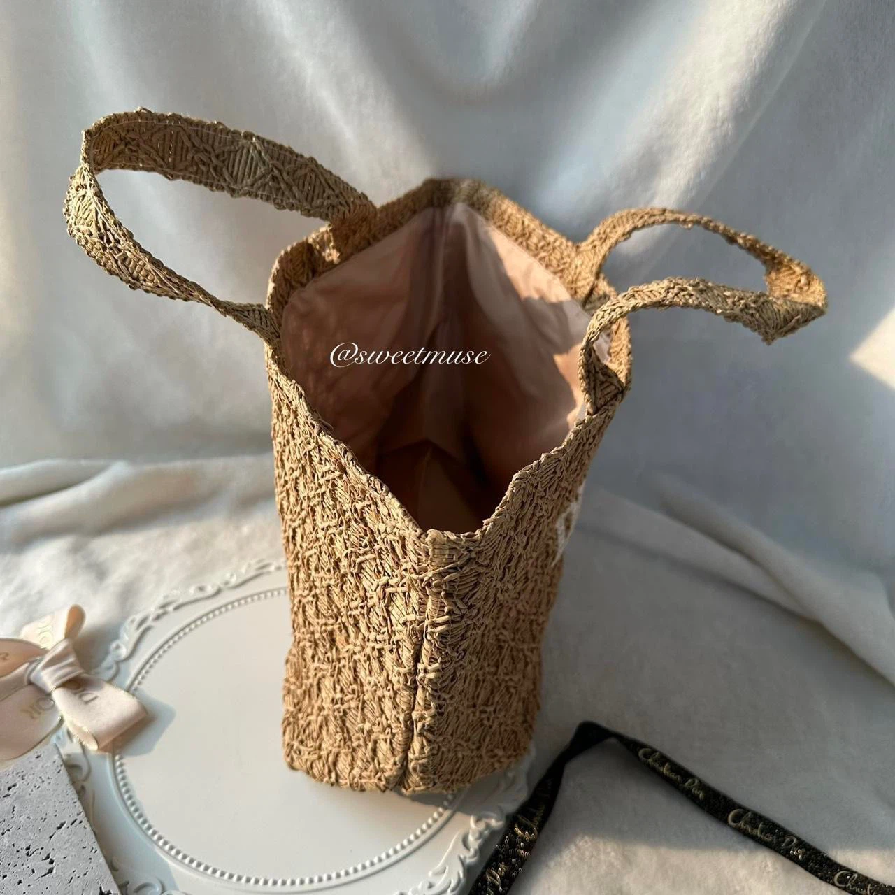 Dior Raffia mini Tote Bag Authentic Dior beauty - photo 5