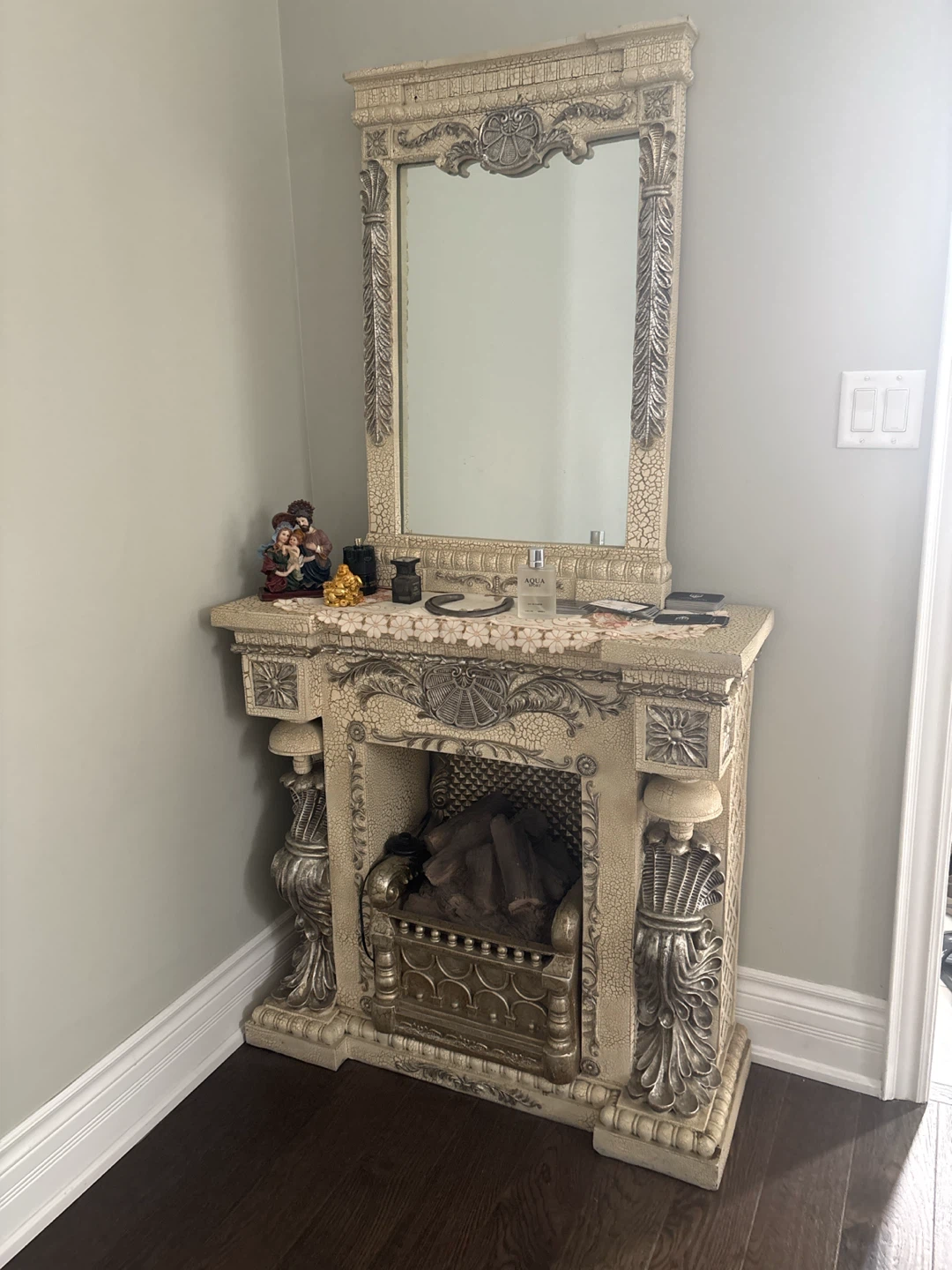 Electric Fireplace with Mirror