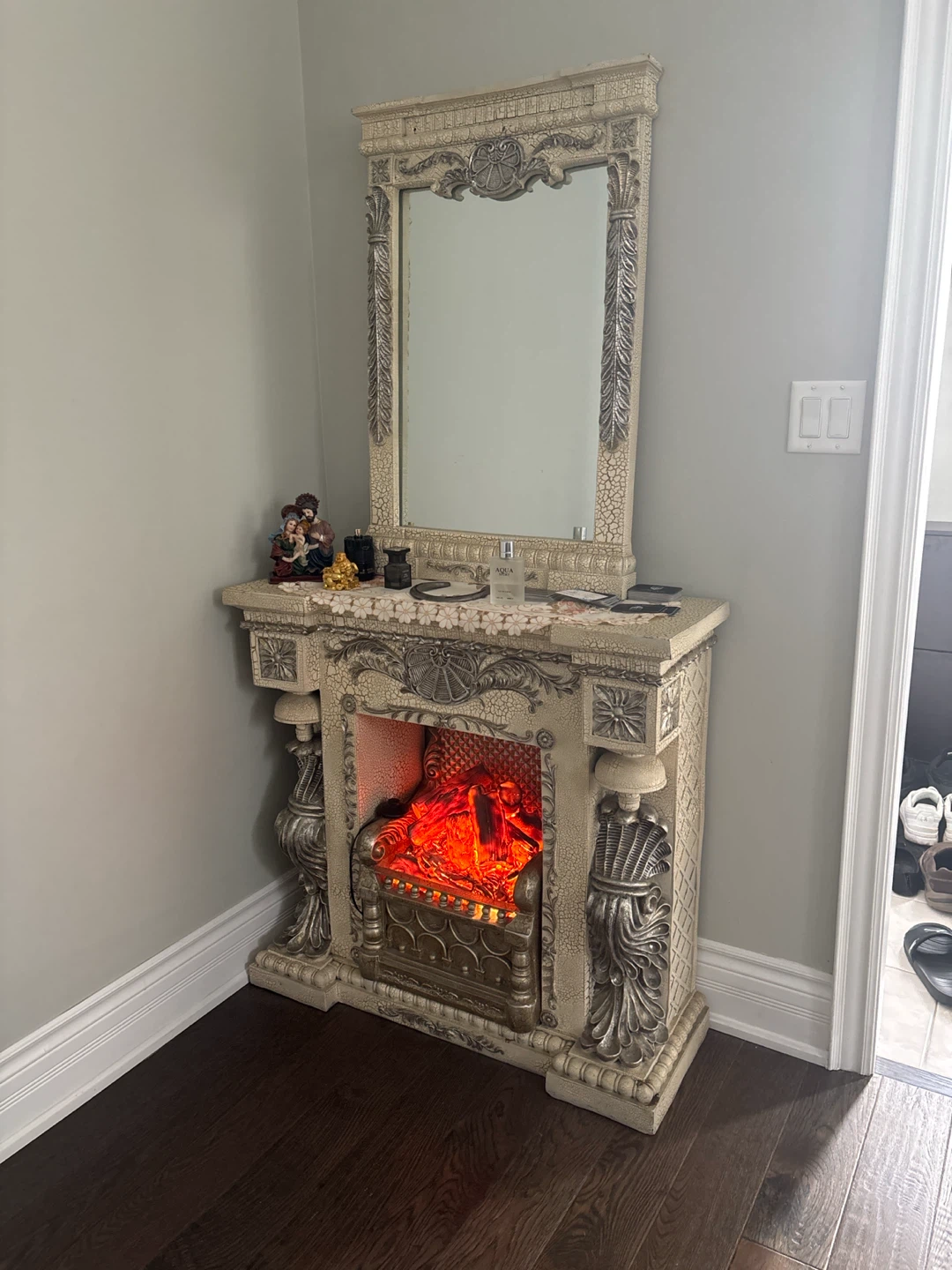 Electric Fireplace with Mirror - photo 2